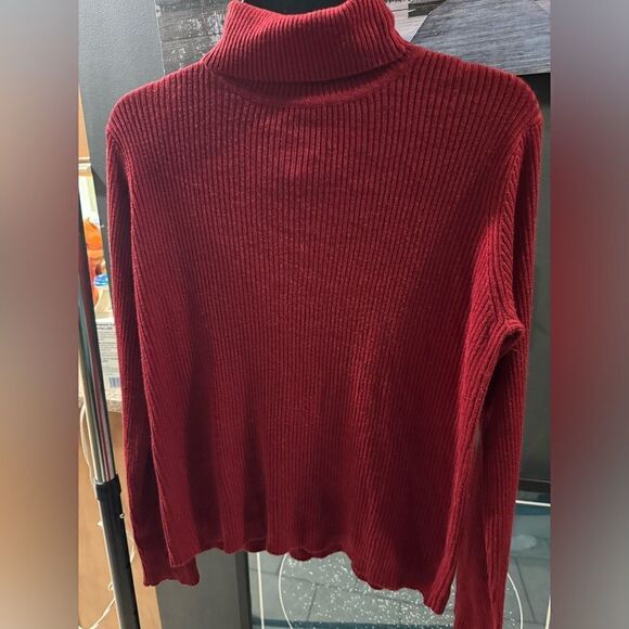 Sag Harbor VINTAGE Red Ribbed Turtleneck Sweater Women's Medium - Picture 5 of 5